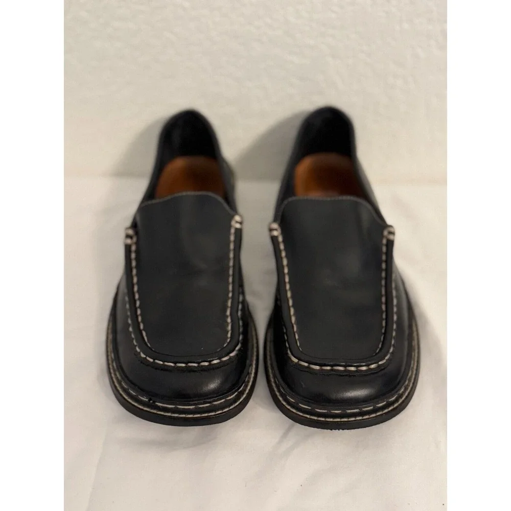 Frye Black Leather‎ Moc Rub Sole Classic Loafer Womein Size 8.5